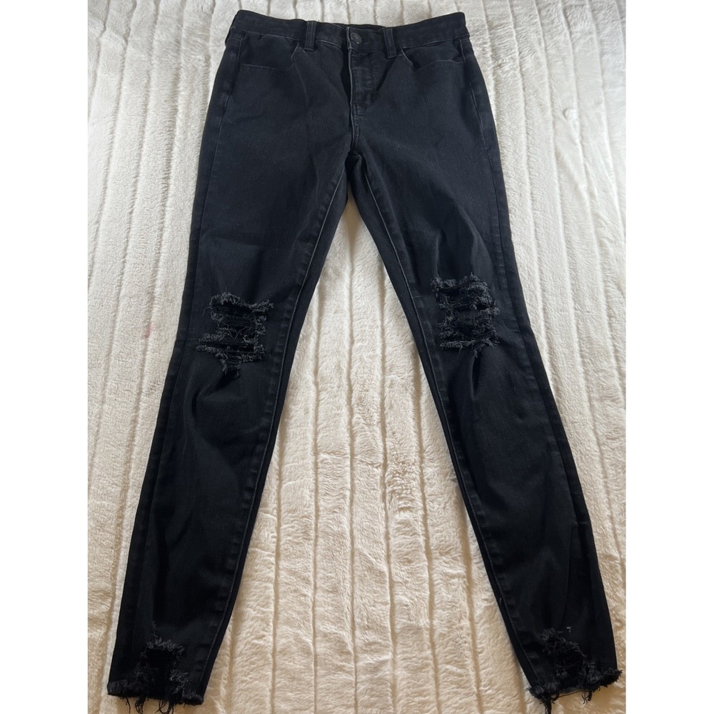 American Eagle The Dream Jean Hi-Rise Jegging, Black Women's Size 8 Long Stretch
